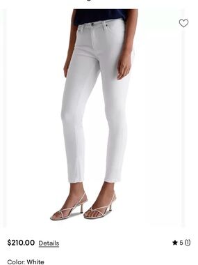 AG Adriano Goldschmied Prima White Mid-Rise Jeans